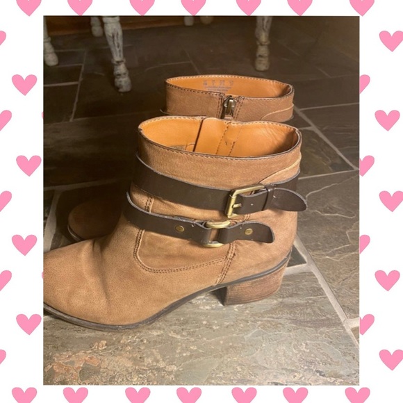 Franco Sarto Brown Leather Ankle Boots - Picture 2 of 7